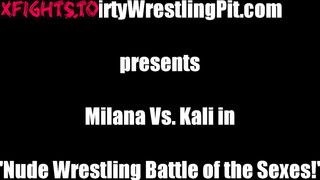 Dirty Wrestling Pit - Milana vs Kali in Nude Wrestling Battle Of The Sexes